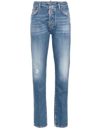 DSquared² 642 Straight-leg Stonewashed Jeans - Blue