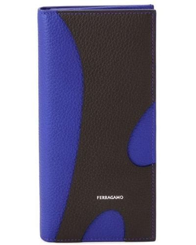 Ferragamo Two-tone Leather Wallet - Blue