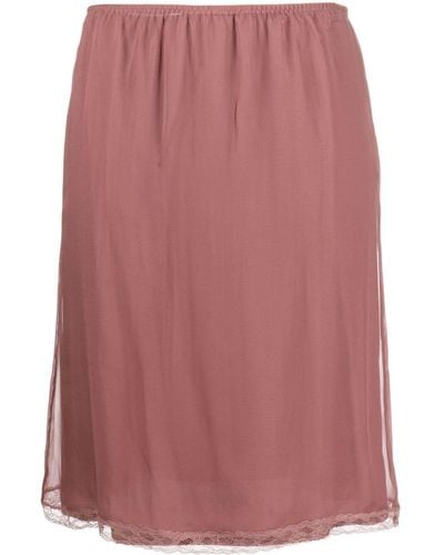 Gucci Lace-trim Slip Skirt - Pink