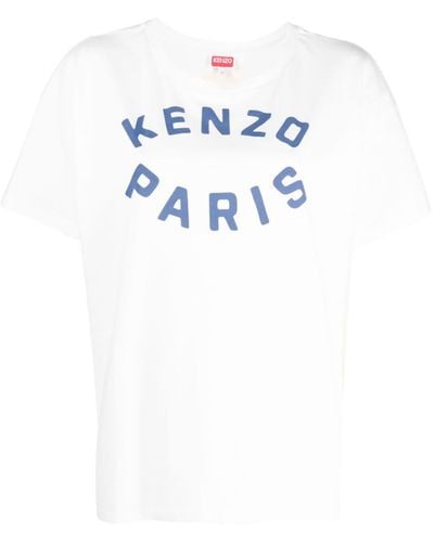 KENZO Camiseta con logo estampado - Azul