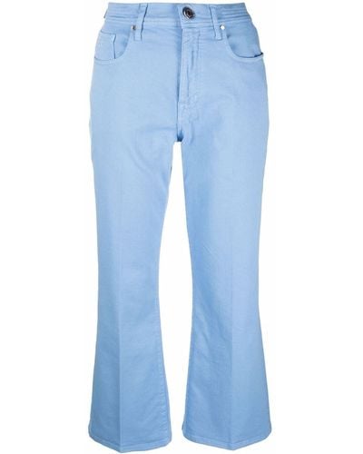 Jacob Cohen Weite Cropped-Jeans - Blau