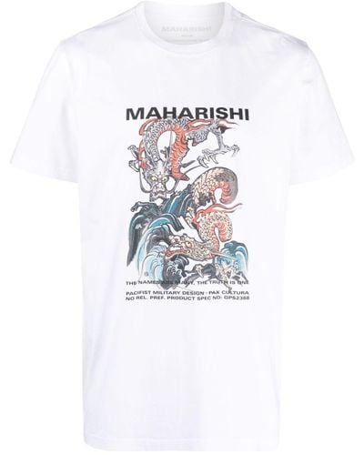 Maharishi Graphic-print Organic Cotton T-shirt - White