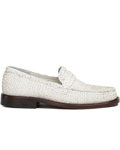 Marni Interwoven-design Leather Loafers - White