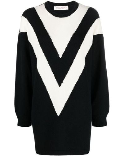 Valentino Garavani Two-tone Virgin-wool Sweater - Black