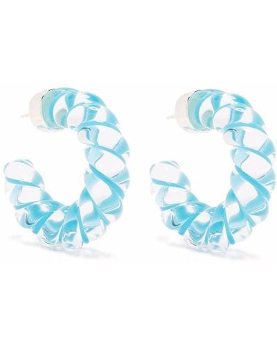 Bottega Veneta Twist Hoop Earrings - Blue
