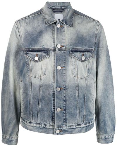PT Torino Jeansjacke mit Stone-Wash-Effekt - Blau