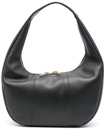 Le Tanneur Large Juliette Leather Shoulder Bag - Black