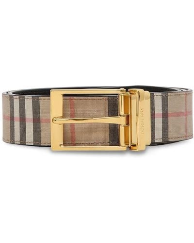 Burberry Belt With Vintage Check Pattern - Natural