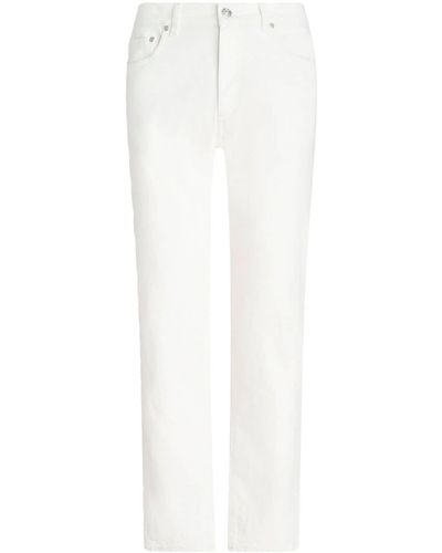 Etro Patterned-jacquard Straight-leg Jeans - White