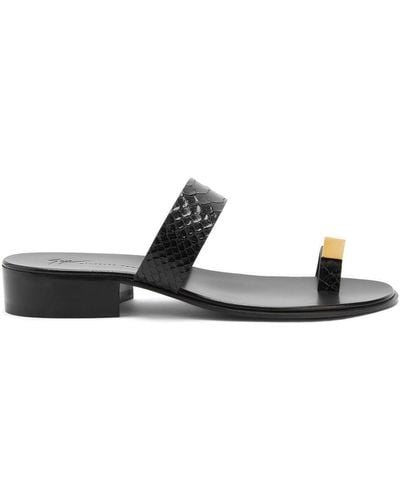 Giuseppe Zanotti Bardack Snakeskin-effect Sandals - Black