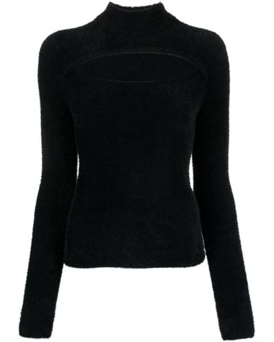 Isabel Marant Mayers Faux-fur Cut-out Sweater - Black