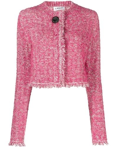 Lanvin Bouclé-Jacke im Cropped-Design - Pink