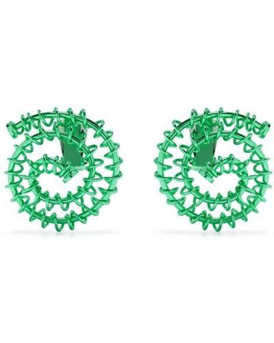 Sunnei Spiral-bound Circular-design Earrings - Green