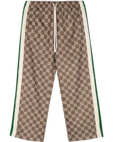 Gucci Pantalon de jogging à logo GG - Marron