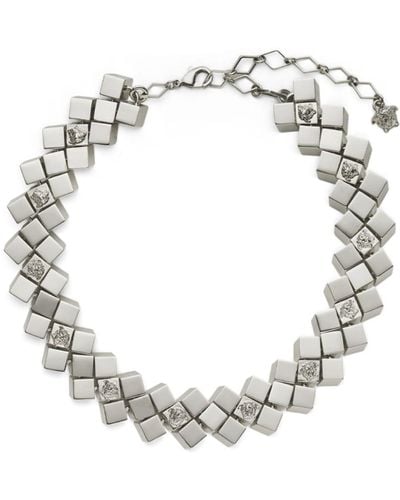 Versace Medusa-charm Cube Beads Necklace - Metallic