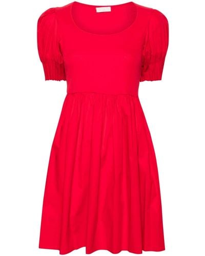 Liu Jo Puff-sleeves Poplin Minidress - Red