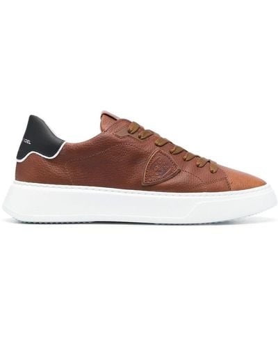 Philippe Model Temple West Low-top Leather Trainers - Brown