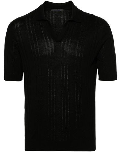 Tagliatore Pavel Silk Polo Shirt - Black
