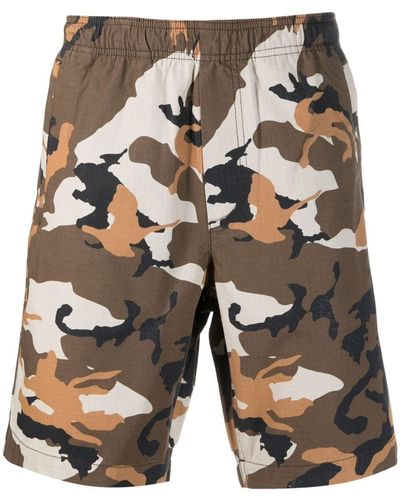 WOOD WOOD Camouflage-print Elasticated-waistband Shorts - Gray