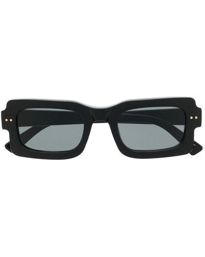 Retrosuperfuture Eckige Sonnenbrille mit Logo-Gravur - Schwarz
