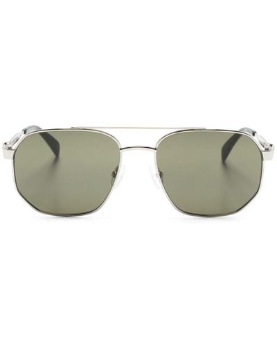 Alexander McQueen Sonnenbrille mit sechseckigem Gestell - Grau