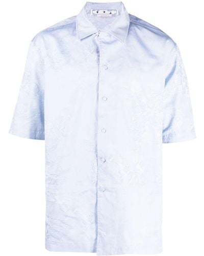 Off-White c/o Virgil Abloh Camisa con motivo de ángel con manga corta - Azul