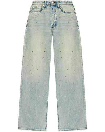 Rag & Bone Rhinestone-embellished Cotton Jeans - Blue