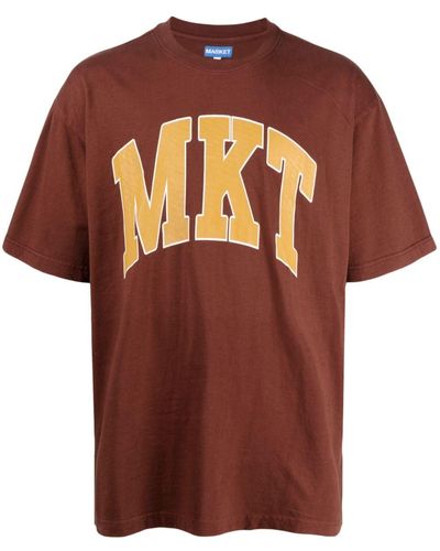 Market Logo-print Cotton T-shirt - Brown