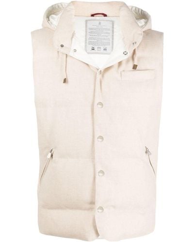 Brunello Cucinelli Goose Down Padded Gilet - Natural
