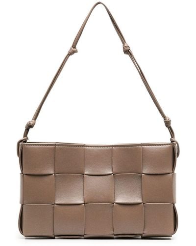 Bottega Veneta Beige Intrecciato Shoulder Bag - Women's - Calf Leather - Brown