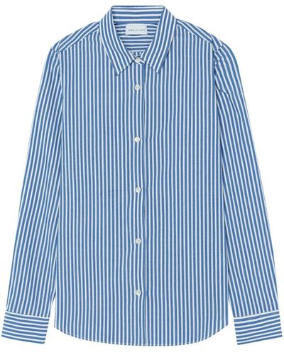 John Elliott Leisure Striped Cotton Shirt - Blue