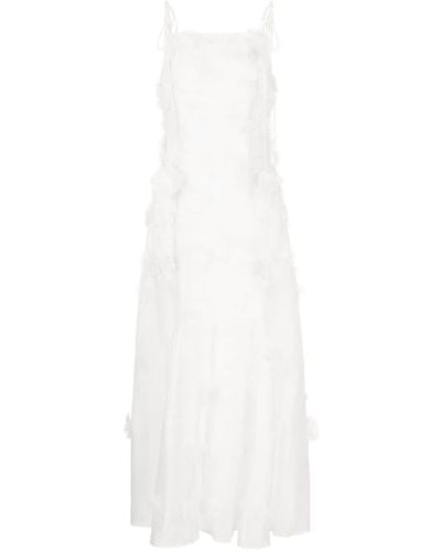 Rachel Gilbert Whitley Floral-appliqué Midi Dress - White