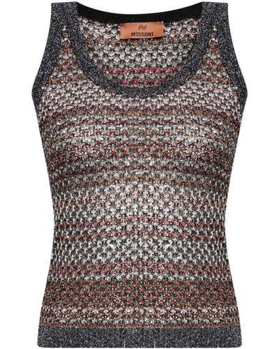 Missoni Crochet-effect Weave Top - Brown