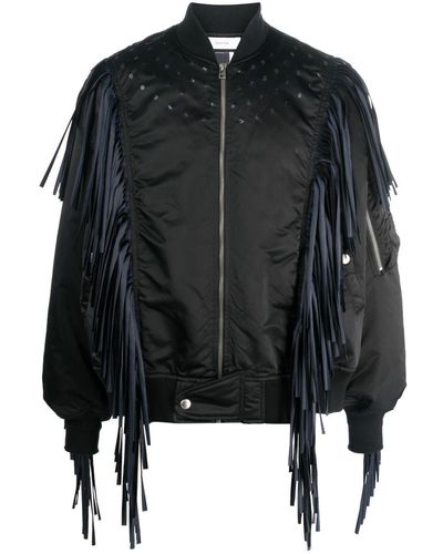 Facetasm Fringe-detail Bomber Jacket - Black