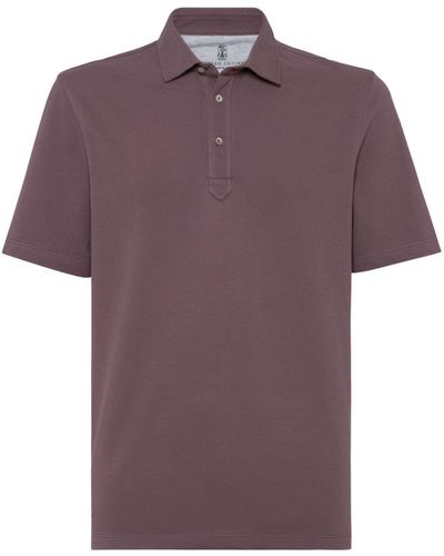 Brunello Cucinelli Cotton Polo Shirt - Purple