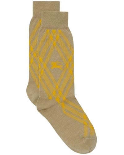 Burberry Equestrian Knight Cotton-blend Socks - Yellow