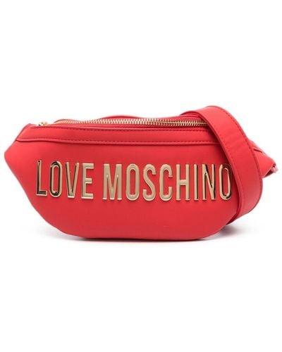 Love Moschino Logo-lettering Faux-leather Belt Bag - Red