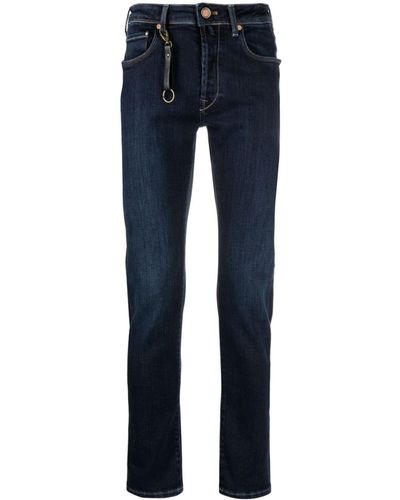 Incotex Halbhohe Straight-Leg-Jeans - Blau