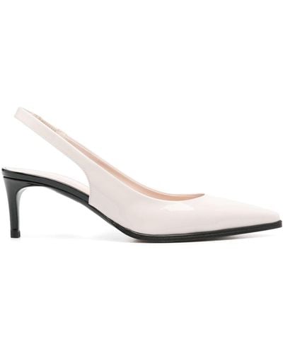 Pollini 55mm Patent-leather Court Shoes - White