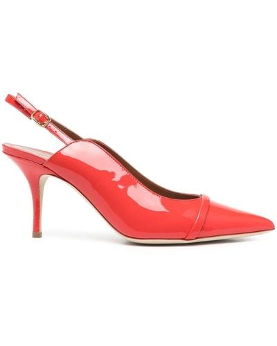Malone Souliers Ankle-strap Glossy-finish Court Shoes - Pink