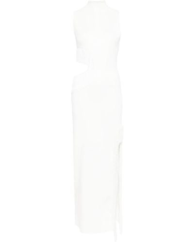 Galvan London Robe asymétrique Beaded Nova - Blanc