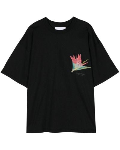 Yoshio Kubo T-shirt en coton à imprimé graphique - Noir
