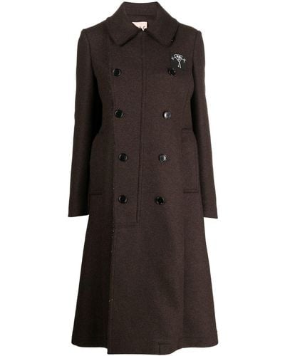 Plan C Double-breasted Button-fastening Coat - Black