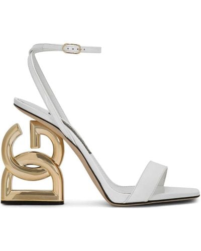 Dolce & Gabbana Keira 105mm Dg-heel Sandals - White