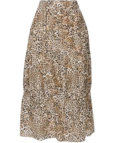 Adriana Degreas Leopard-print High-waist Skirt - Natural