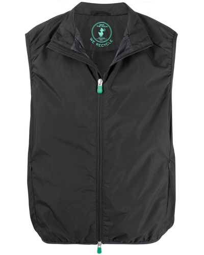 Save The Duck High Neck Zip-up Gilet - Black