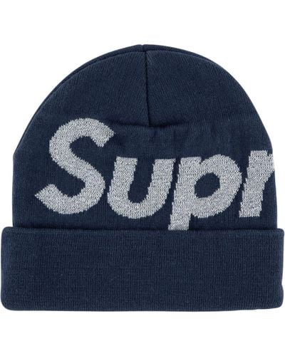 Supreme Big Logo Beanie Hat 'fw 18' - Blue