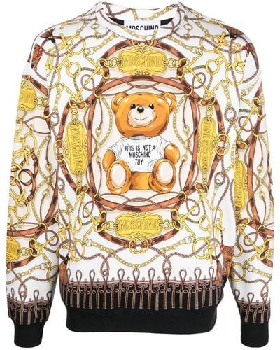 Moschino Sweater Met Teddybeerprint - Grijs