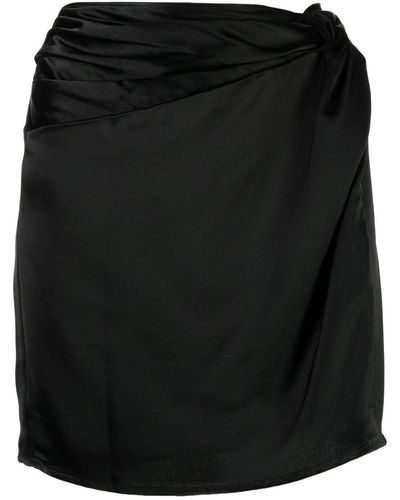 Anna Quan Knot-detail Side-slit Mini Skirt - Black