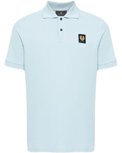 Belstaff Logo-appliqué Cotton Polo Shirt - Blue